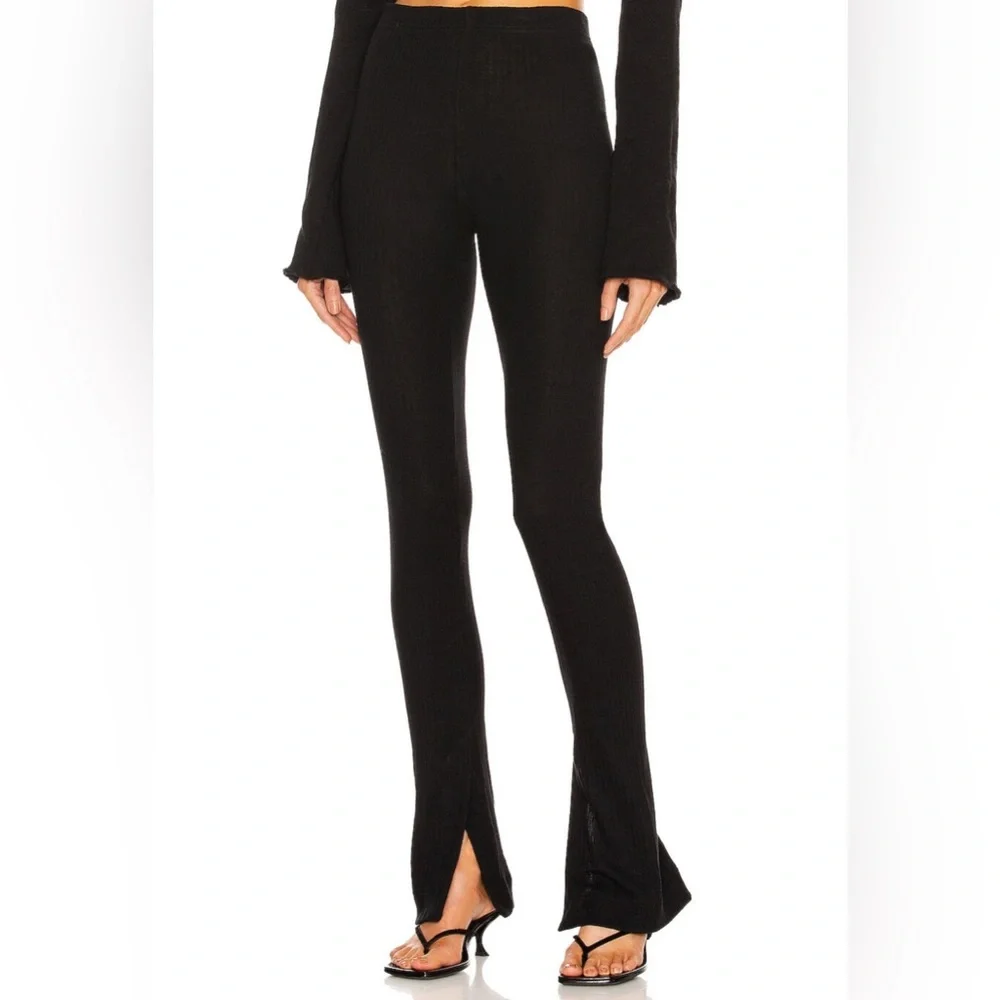 BASSIKE Rib Knit Flared Tights Pants size 0